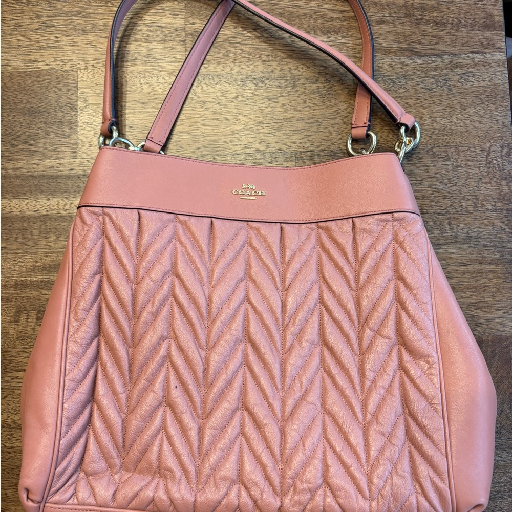 Coach Blush Quilted Shoulder Bag
